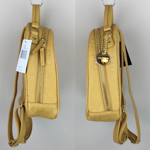 Steve Madden Mustard Yellow Logo Backpack NWT - Picture 6 of 12